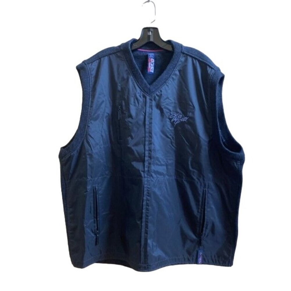 WS Gear XXXL Mens Sleeveless Vest Acrylic/Nylon Blend Black & Gray V-Neck